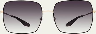 Barton Perreira Folasade Titanium Square Sunglasses
