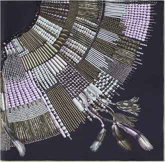 Longchamp beaded embelished scarf - Black