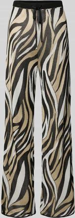 Marella Hose aus Viskose im Allover-Look in Black, Gr&ouml;&szlig;e XL