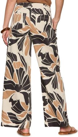Sanctuary Academy Wide Leg Cotton & Linen Pants in Lotus Black at Nordstrom, Size 24