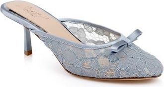 Badgley Mischka Elliot Mule in Mist Blue Satin at Nordstrom, Size 9.5