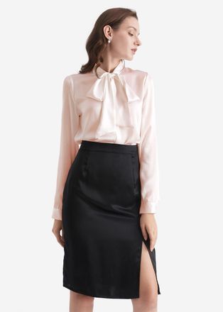 LilySilk Bow-tie Neck Silk Blous