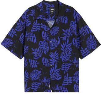 Vans Van Doren Print Camp Shirt in Royal Cobalt at Nordstrom, Size Xx-Large