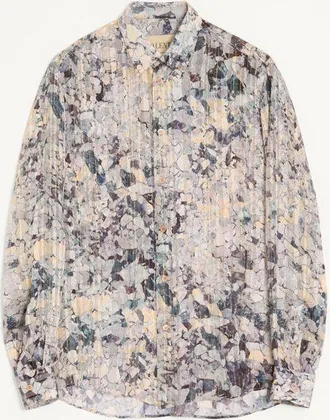 Valentino Valentino silk and lurex shirt with all-over Urbs print
