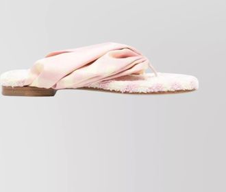 Burberry check print leather thong sandals