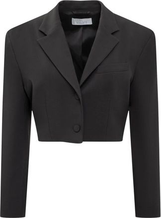 Giuseppe Di Morabito Zwarte Cropped Blazers met Knoopsluiting - Dames - Blazers - Zwart - L - Jassen