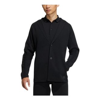 adidas Mens adidas Taylored Jkt Stripe Lapel Zipper Cardigan Long Sleeves Jacket Dark Black HG1666