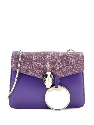 Bulgari Serpenti Forever Square Leather and Stingray Small shoulder bag - Viola