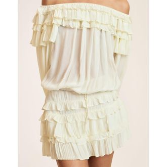 Cynthia Rowley Ruffle Pleated Micro Skirt