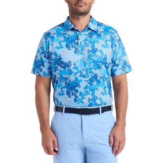 Robert Graham Parkston Open Knit Polo in Light Blue at Nordstrom, Size Xxx-Large