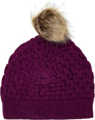 Patricia Nash Faux Fur Pompom Beanie in Plum at Nordstrom Rack