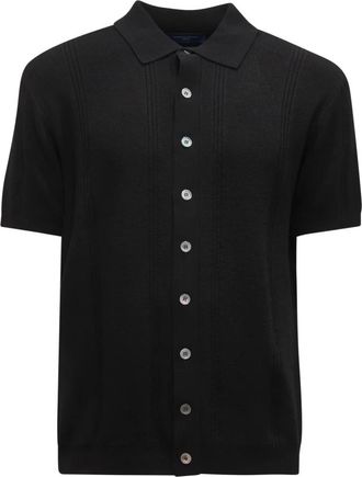 Daniele Fiesoli Short Sleeve Shirts, male, Black, Size: XL 2086 Knitted Shirt