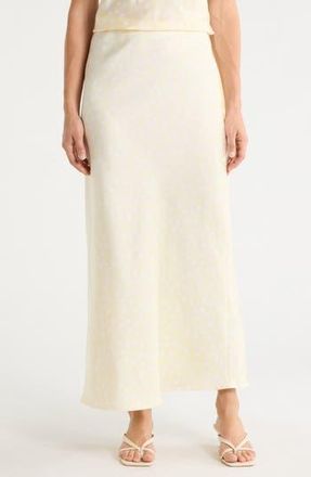 Renee C Polka Dot Print Maxi Skirt in Butter at Nordstrom Rack, Size X-Small