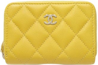 Chanel Yellow Grained Calfskin Coin Purse/Coin Case (Pre-Owned)
