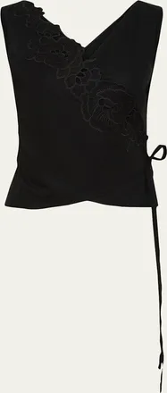 Sir. Klara Embroidered Wrap Top