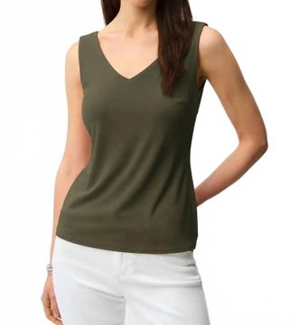 Joseph Ribkoff Classic V-Neck Cami Top In Avocado