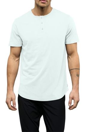 Cuts AO Curved Hem Short Sleeve Henley in Diaphonous at Nordstrom, Size Xx-Large