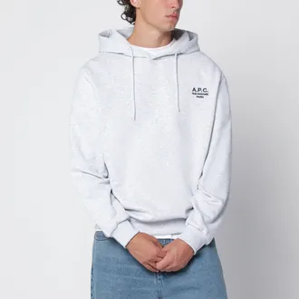 A.P.C. Felpa con cappuccio grigia in cotone