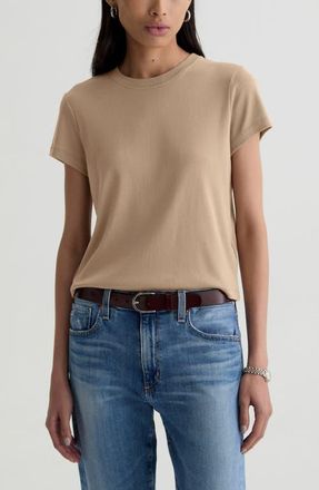 AG - Adriano Goldschmied Sadie Crop T-Shirt in Khaki Sand at Nordstrom, Size X-Small Regular