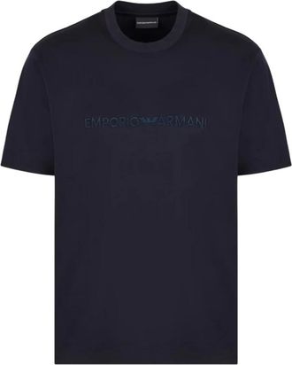 Emporio Armani Moderne Logo T-shirt - Heren - T-shirts - Blauw - M - Tops