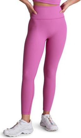 Beyond Yoga Impulse Ribbed Midi Leggings in Sunset Violet at Nordstrom Rack, Size X-Large