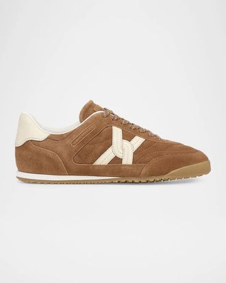 Veronica Beard Natalia Mixed Leather Low-Top Sneakers