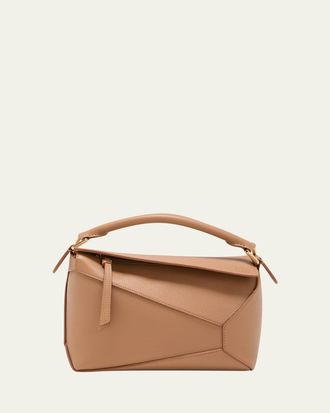 Loewe Puzzle Edge Small Top-Handle Bag in Grained Leather
