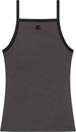 Courr&egrave;ges Tanktop met contrasterende afwerking - Grijs