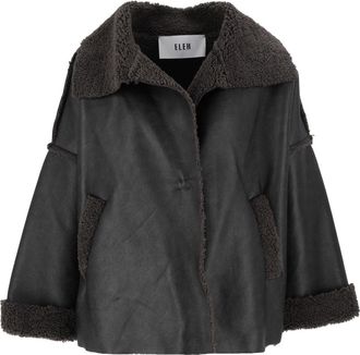 Eleh Fango Shearling Trimmed Boxy Jacket