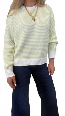 Pistola Denim Aura Relaxed Crew Neck Sweater Top In Limeade