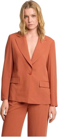 Kocca Giacca monopetto con revers a lancia - Dames - Blazers - Oranje - S - Leer - Jassen