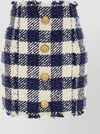 Balmain checked tweed mini skirt
