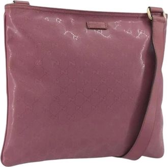 Gucci Pre-owned Vintage PVC Shoulder Bag - Dames - Vintage Schoudertas - Roze - ONE Size - Leer - Vintage