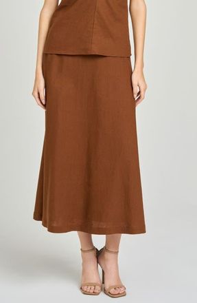 Wayf Capri Midi Skirt in Chocolate at Nordstrom, Size X-Small
