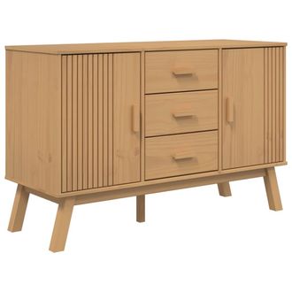 vidaXL Vidaxl - Aparador Olden Madera Maciza De Pino Marr&oacute;n 114x43x73,5 Cm