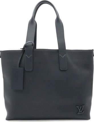 Louis Vuitton Blue Leather Shoulder Bag Tote Bag (Pre-Owned)