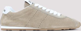 Miu Miu Beige Lace Up Sneakers