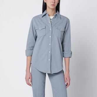 A.P.C. Blue-grey cotton shirt