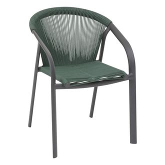 Hesperide Hesperide - Sill&oacute;n De Jard&iacute;n Apilable Riu Verde Oliva Y Grafito De Aluminio Con Revestimiento Epoxi - Hesp&eacute;ride