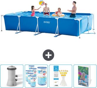 Intex Piscina Con Estructura Rectangular - 450x220x84 Cm - 7-piezas Scb123