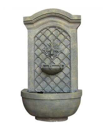 Sunnydaze Rosette Solar With Battery Outdoor Wall Fountain