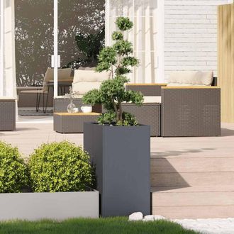 Berkfield Home Planter Anthracite 40x80x80 cm Steel in Dark Grey | Size: 40 x 80 x 80 cm