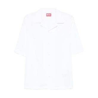 Diesel Short Sleeve Shirts, male, White, Size: XL S-mac-gsbh