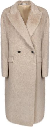 Tagliatore Lange Alpaca Jas - Dames - Mantel - Beige - M - Leer - Jassen