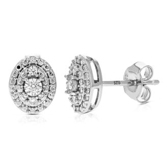 Vir Jewels 1/10 cttw Lab Grown Diamond Composite Earrings in Sterling Silver With Push Backs For Women