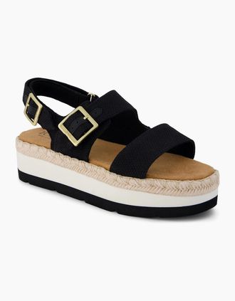 Toms Womens TOMS Giana Textile Womens Black Beachside Sandals - Size: 8