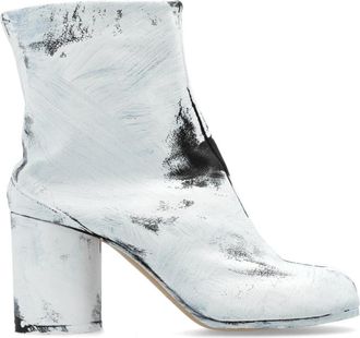 Maison Margiela Leren Tabi Enkellaarsjes - Dames - Laarzen met Hak - Wit - 37 1/2 EU - Leer - Schoenen