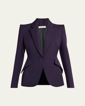 Alexander McQueen Grain De Poudre Wool Single-Breasted Blazer