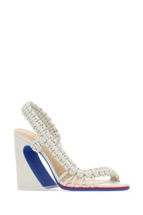 Fendi Womens White Leather Fendi Arc Sandals Artiq.whit+rosso Blu Sandali