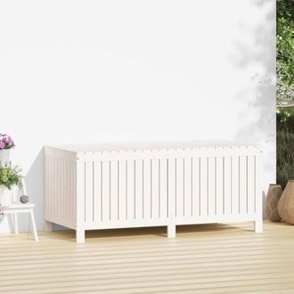 Berkfield Home Garden Storage Box White 147x68x64 cm Solid Wood Pine | Size: 147 x 68 x 64 cm